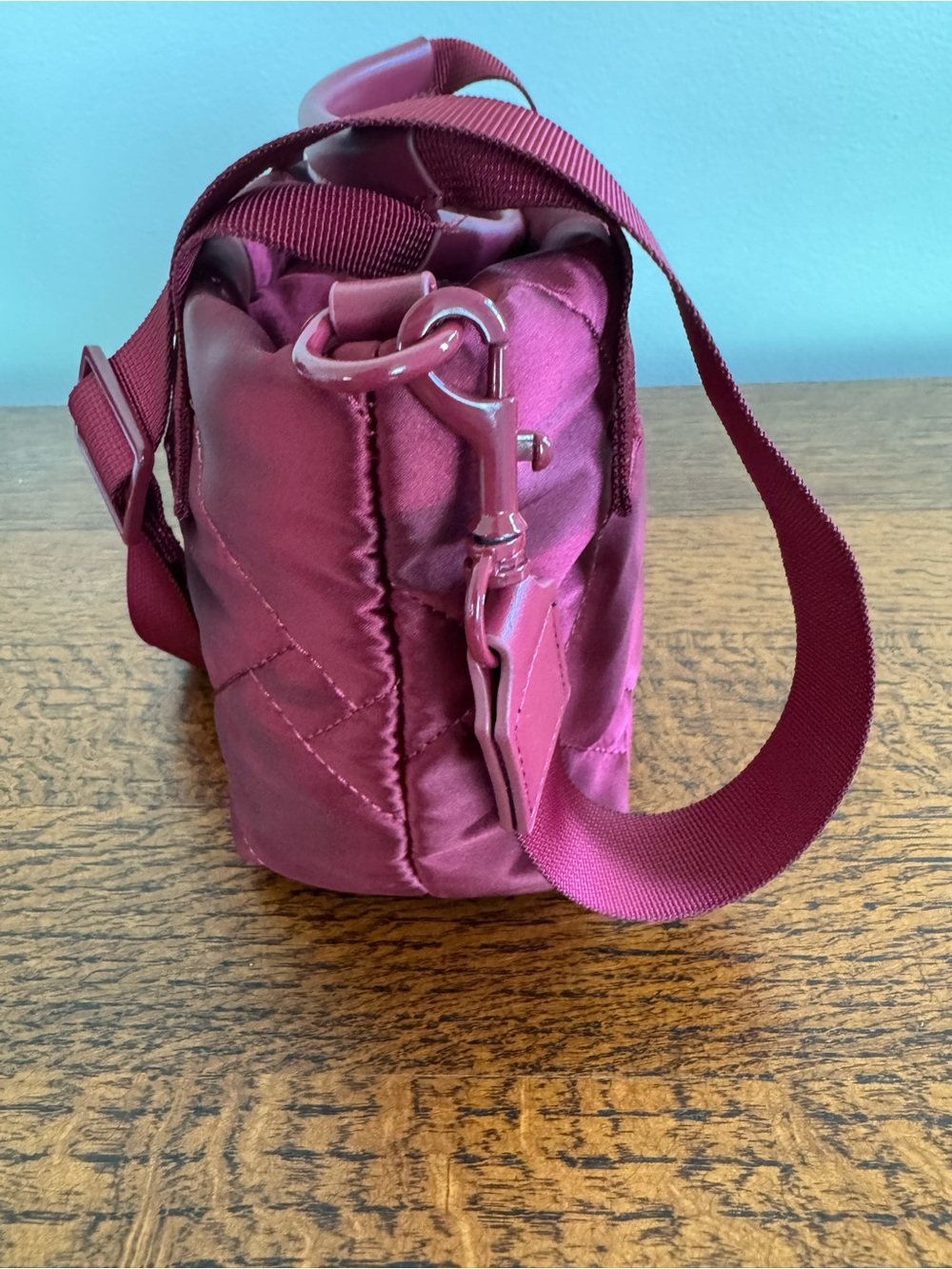 Kurt Geiger Quilted XS Crossbody Bag in Deep Berry - Picture 4 of 11